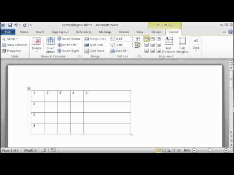 make table in word 2016 for mac with different sized cells